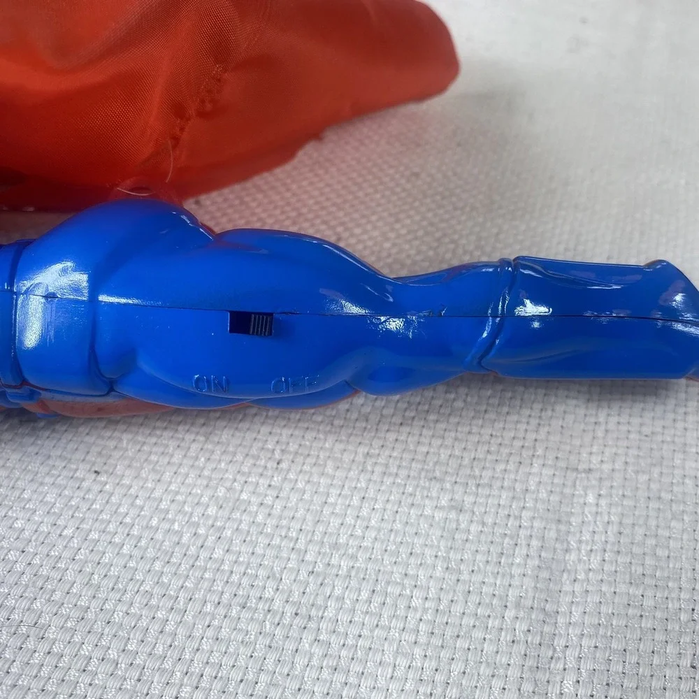 Flying Super Hero Action Figure Toy Battery Operated Cape Included Spins In Air